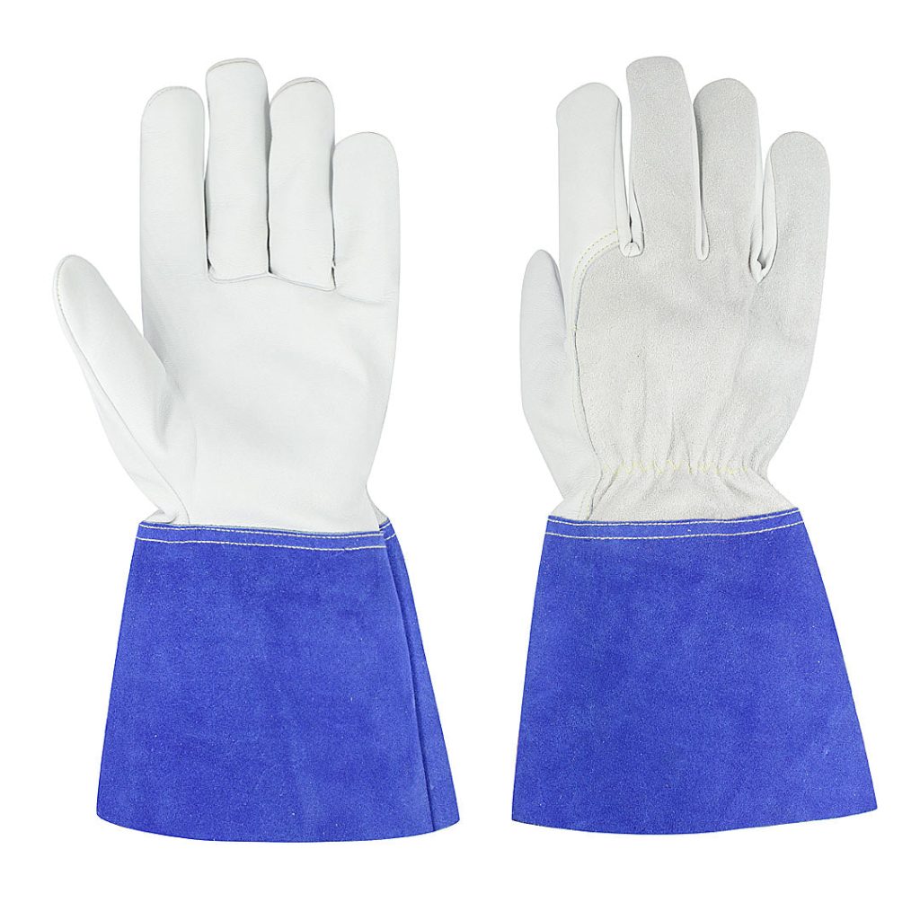 Blue Split Cuff Leather Welding Gloves