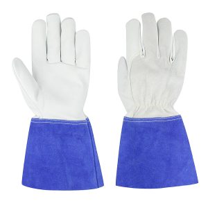 Blue Split Cuff Leather Welding Gloves