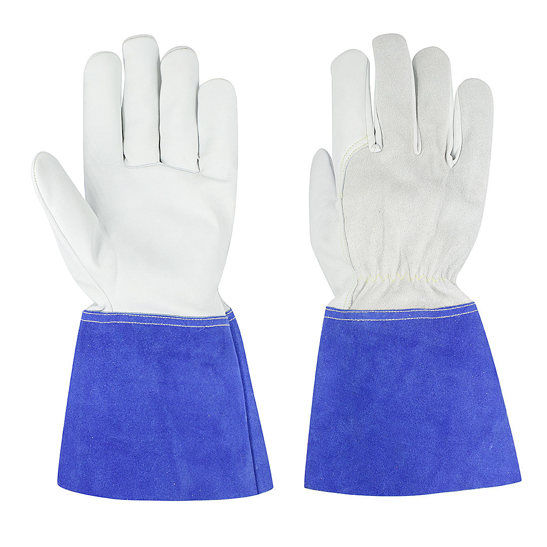 Blue Split Cuff Leather Welding Gloves