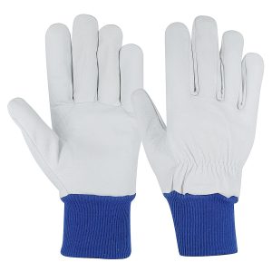 Knitted Wrist Goatskin Leather Driving Gloves
